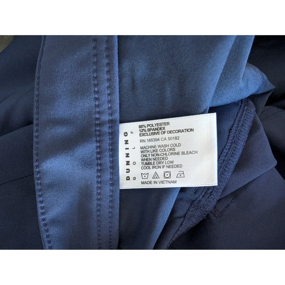 Dunning Mens Stretch Performance Golf Pants Navy‎ Blue 38/30 Athletic Tech Chino